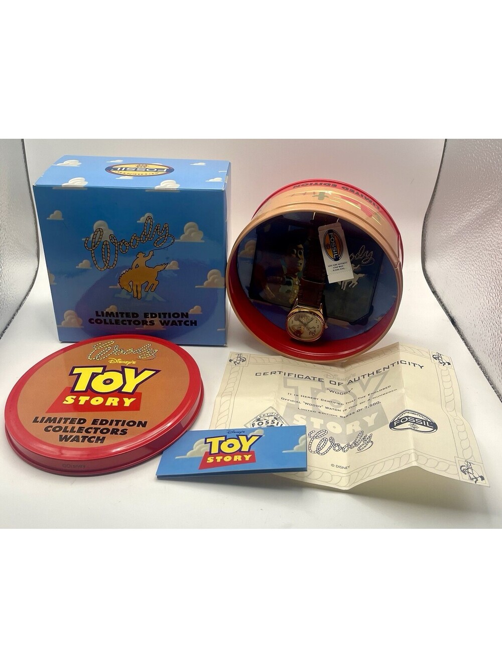 MINT RARE 1996 Fossil NUMBERED Edition TOY STORY WOODY Collectors Watch LI-1412